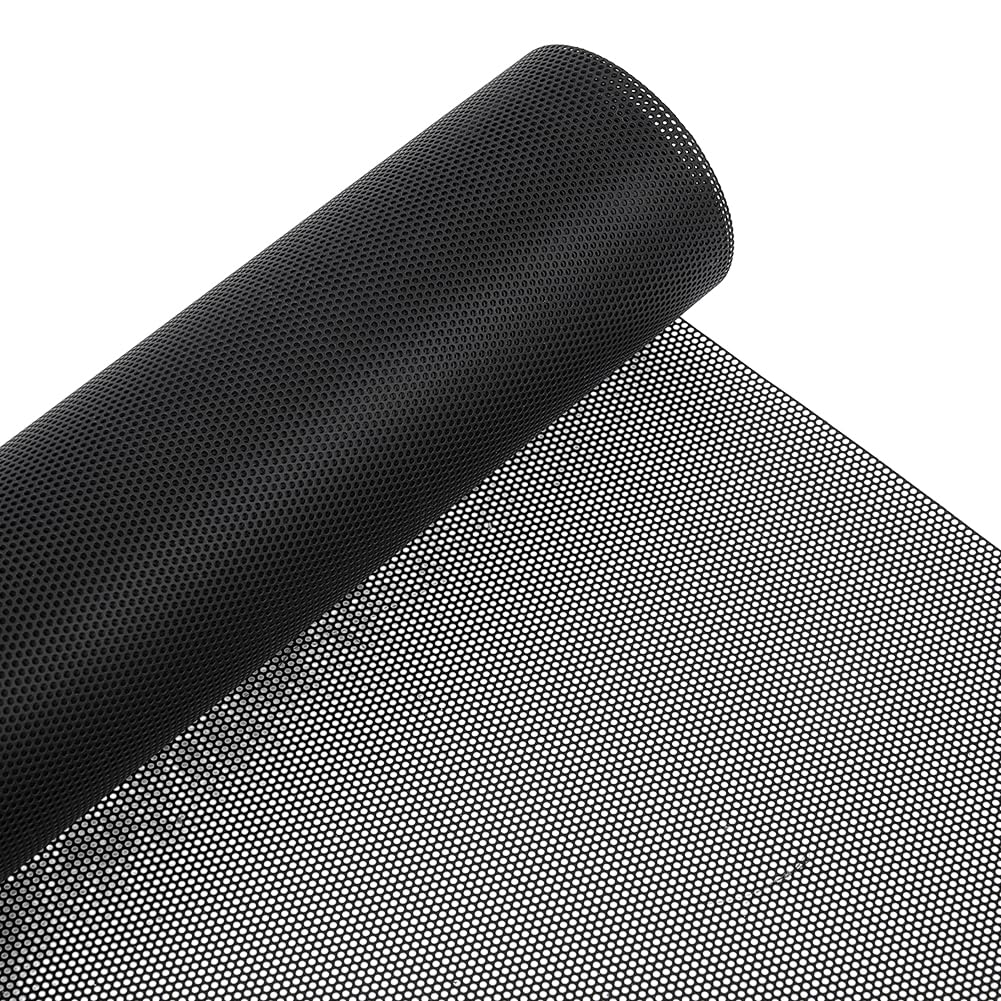BENECREAT 2000x300mm/78.7x11.8 Inch PC Dust Filter Roll, Black PVC Dustproof Mesh Filter Cover Fan Grills for Computer Chassis Speakers, Hole:1.5mm