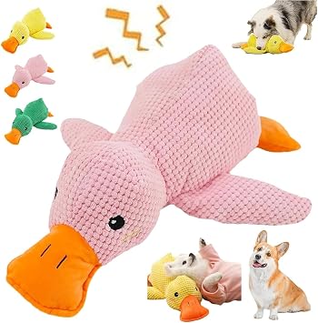 Calming Duck 2024 Dog Toy The Squeaky Dog Friends Calming Duck Toy Dogs Emotional Support Duck Yellow Duck Toy for Dogs Stuffed Duck Dog Toy Chew Proof Plush Dog Toy Calming DuckPink,Medium