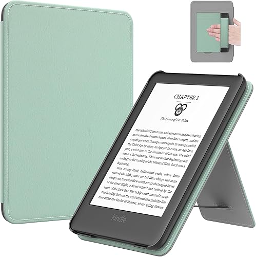 MoKo Case for 6" All-New Kindle(11th Generation 2022 Release), Lightweight PU Leather Cover Stand Shell with Hand Strap Auto WakeSleep for Kindle
