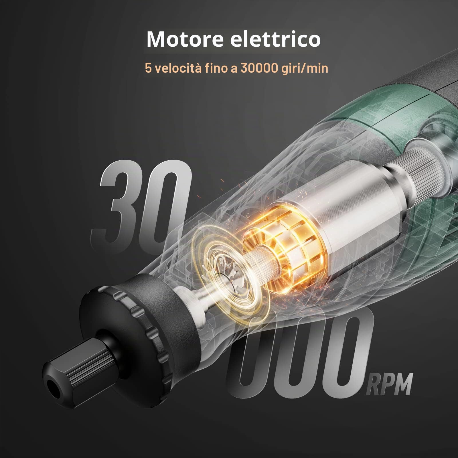 DEPSTECH DC08 Kit di utensili rotanti a batteria, utensile rotante ricaricabile da 2,0 Ah 8V con 5 velocità fino a 30000 giri/min e 124 accessori per lavori di artigianato e progetti fai-da-te