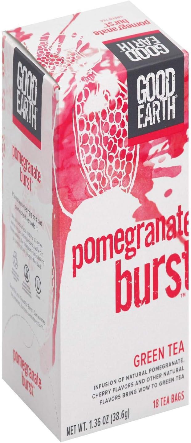 Good Earth Pomegranate Burst Green Tea, 18 Tea bags