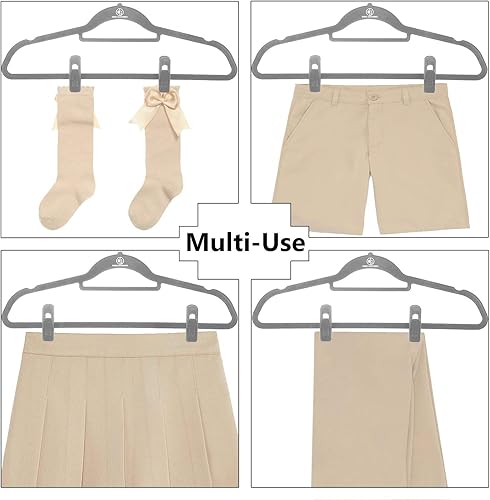 Miniatura 3 de Clips de terciopelo para colgar ropa de bebé, paquete de 20 clips para colgar perchas de terciopelo, material duradero, clips para colgar ropa de