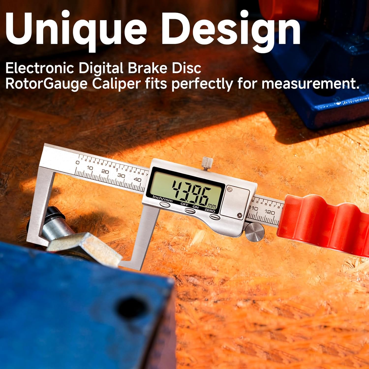 Digital Outside Groove Caliper, Disc Brake Rotor Micrometer, Digital Vernier Calipers Measuring Tool for Disc Brake, Brake Measuring Tool wtih Caliper- Inch/Metric Conversion (2 Inch/50mm)