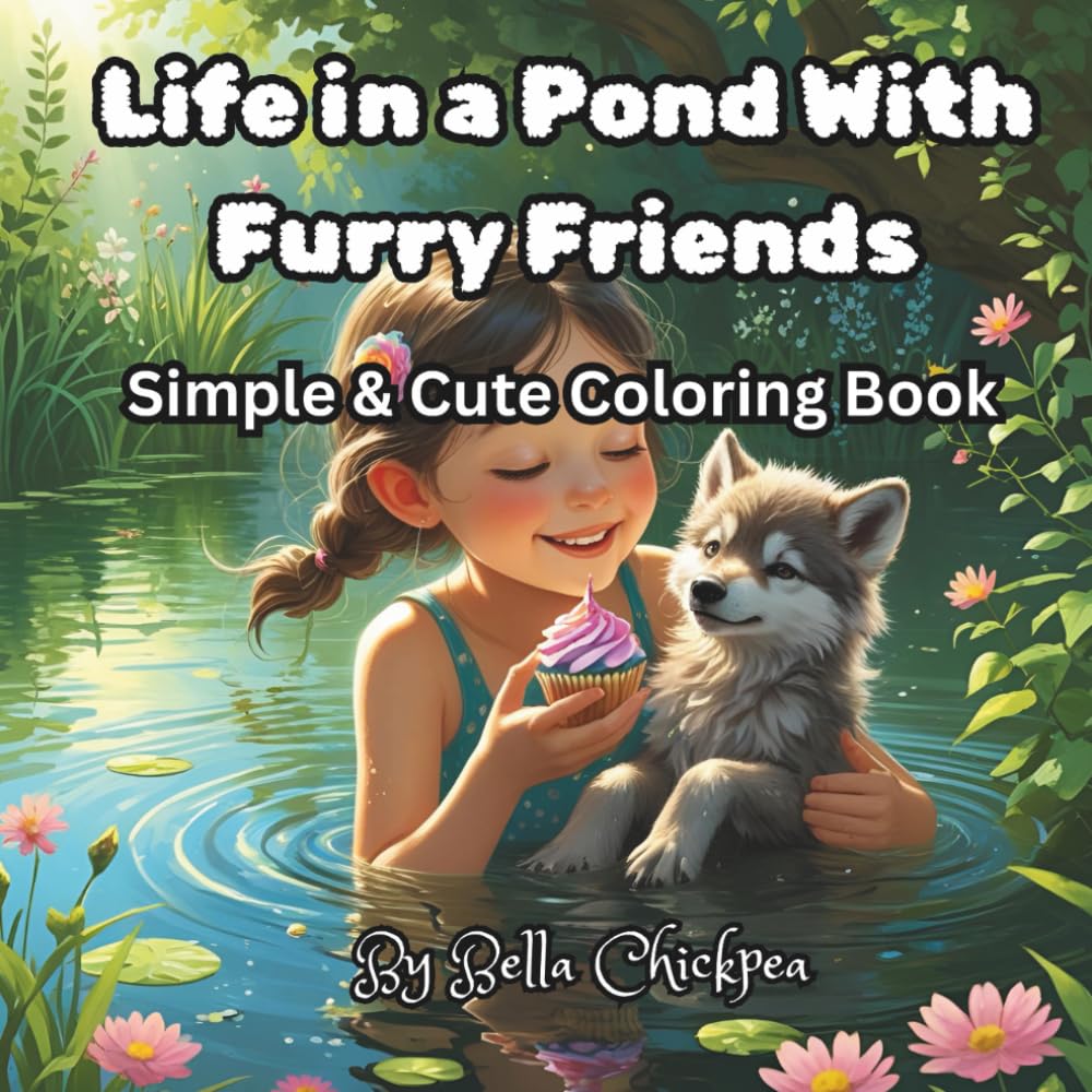 Life in a Pond with Furry Friends: Simple and Cute Coloring Book