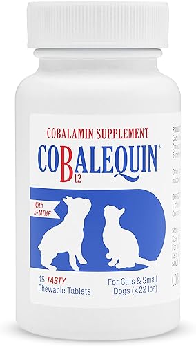 Nutramax - Suplemento de cobalequina B12 para gatos y perros pequeños 45 tabletas masticables