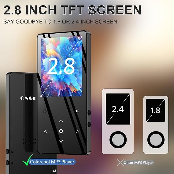 Bluetooth MP3 Player with 2.8 TFT Color Screen, Portable Music Audio Player, Built-in 32GB Memory, FM Radio Receiver, Support Video Playing, E-Book Function for Daily Use