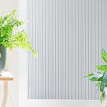 Reeded Glass Light Effects Window Privacy Film by Artscape - Decorative Textured Glass Design, Static Cling, Allows Natural Light in, UV Protection, Easy DIY Installation - 35.43 x 72 Inch