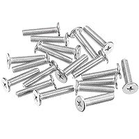 Vista 18 de uxcell M3-0.5 x 12 mm 20 piezas Tornillos de cabeza plana redonda 304 Acero inoxidable Phillips Drive Tornillos de máquina Hardware para conexión