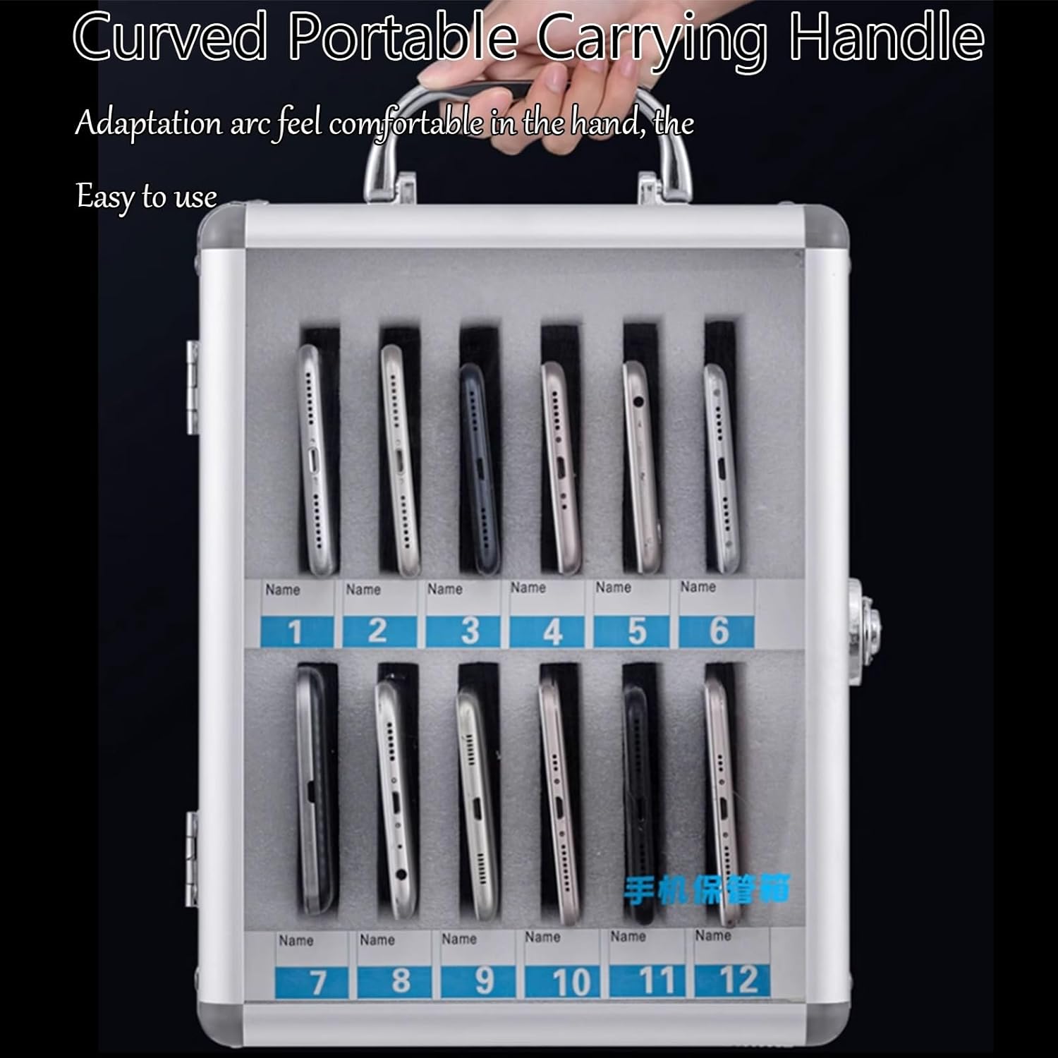 Portable Aluminium Alloy Mobile Phone Lockers - Wall-Mountable Security Cabinets for Factories, Offices, Classrooms - 48-Bit Design for Enhanced Safety and Space Efficiency