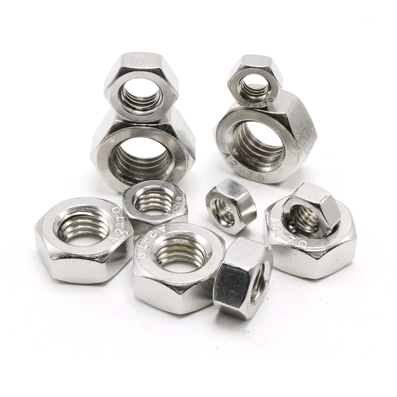 Fajoeda M4-0.7mm 304 Stainless Steel Hex Nuts – 120-Pack Hardware Fasteners, Silver Finish, Ideal For Furniture & Marine Applications