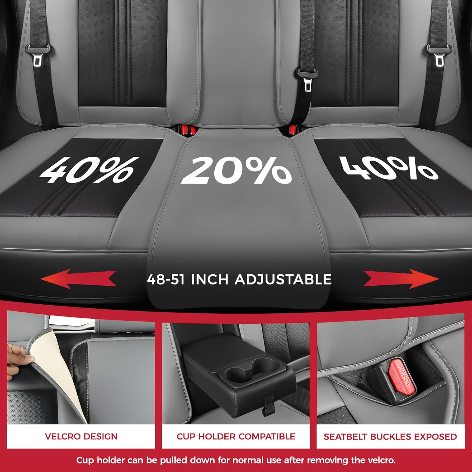 FREESOO Car Seat Covers Full Set, Black Gray Waterproof Car Seat Cover, Leather Seat Covers for Trucks, Luxury Car Seat Covers Front Seats and Auto Back, Car Seat Protector Cushion for Most SUV Cars