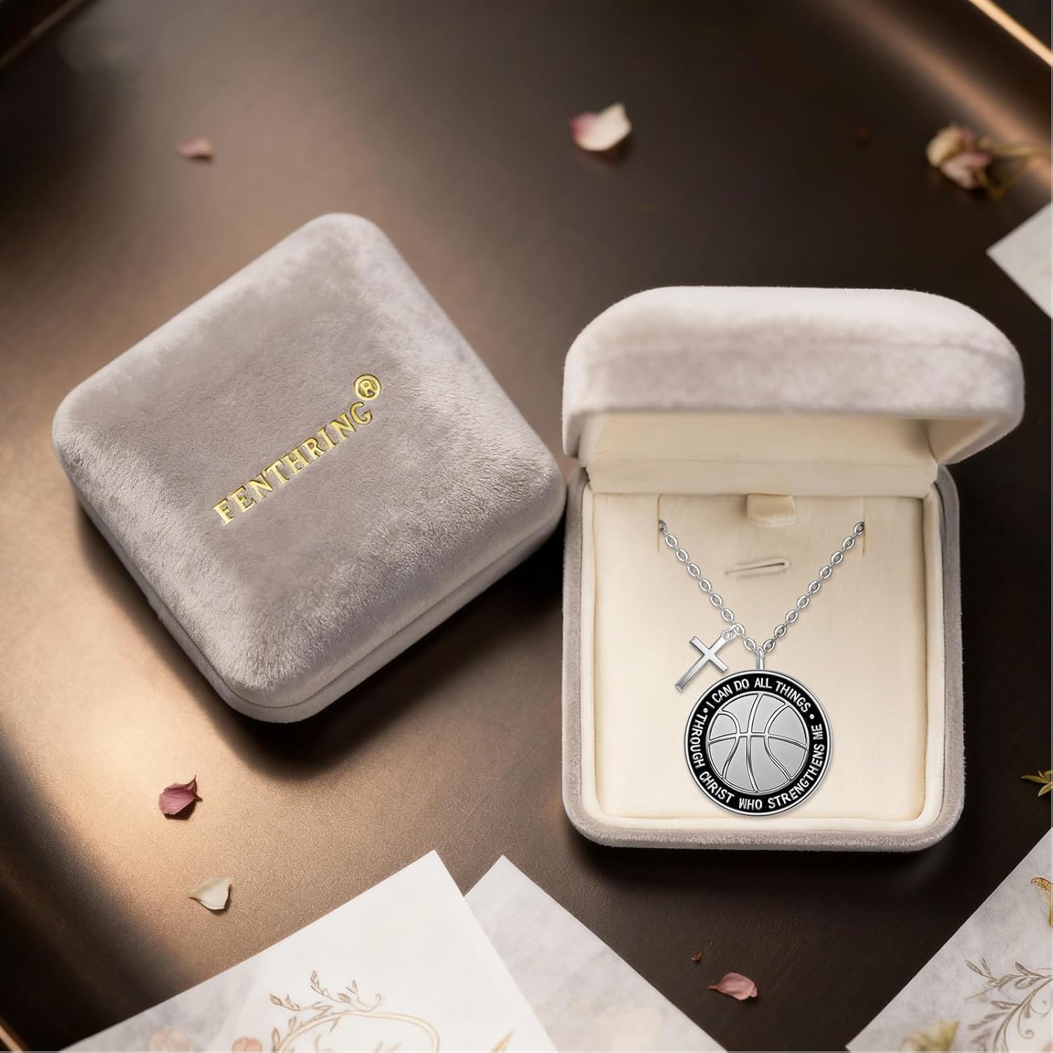 Fenthring Basketball Necklace for Women Sterling Silver 925 Cross Basketball Pendant Necklace Jewelry Gifts for Birthday Christmas - Image 7