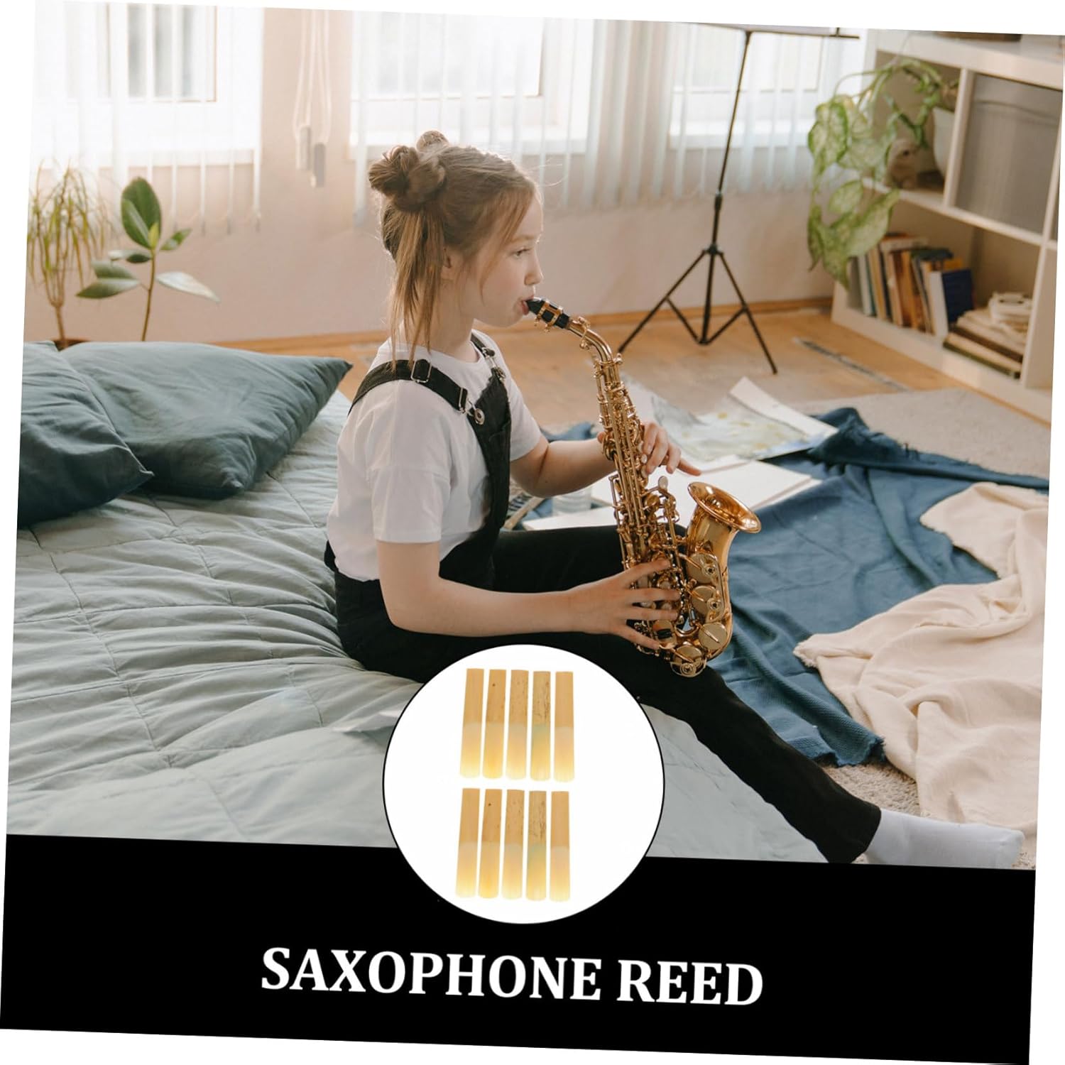 50pcs Clarinet Reeds Strength for Saxophone and Clarinet Compact Instrument Accessories for Professional Players and Beginners Easy to Carry