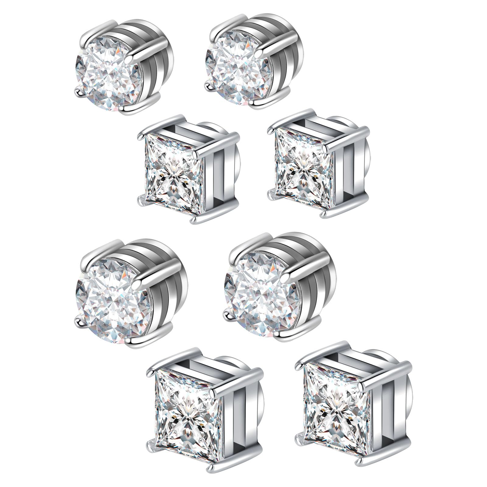 Magnetic Stud Earrings Fake Earrings Magnetic Stud Earrings Silver Black for Men Women Surgical Steel-picture-52