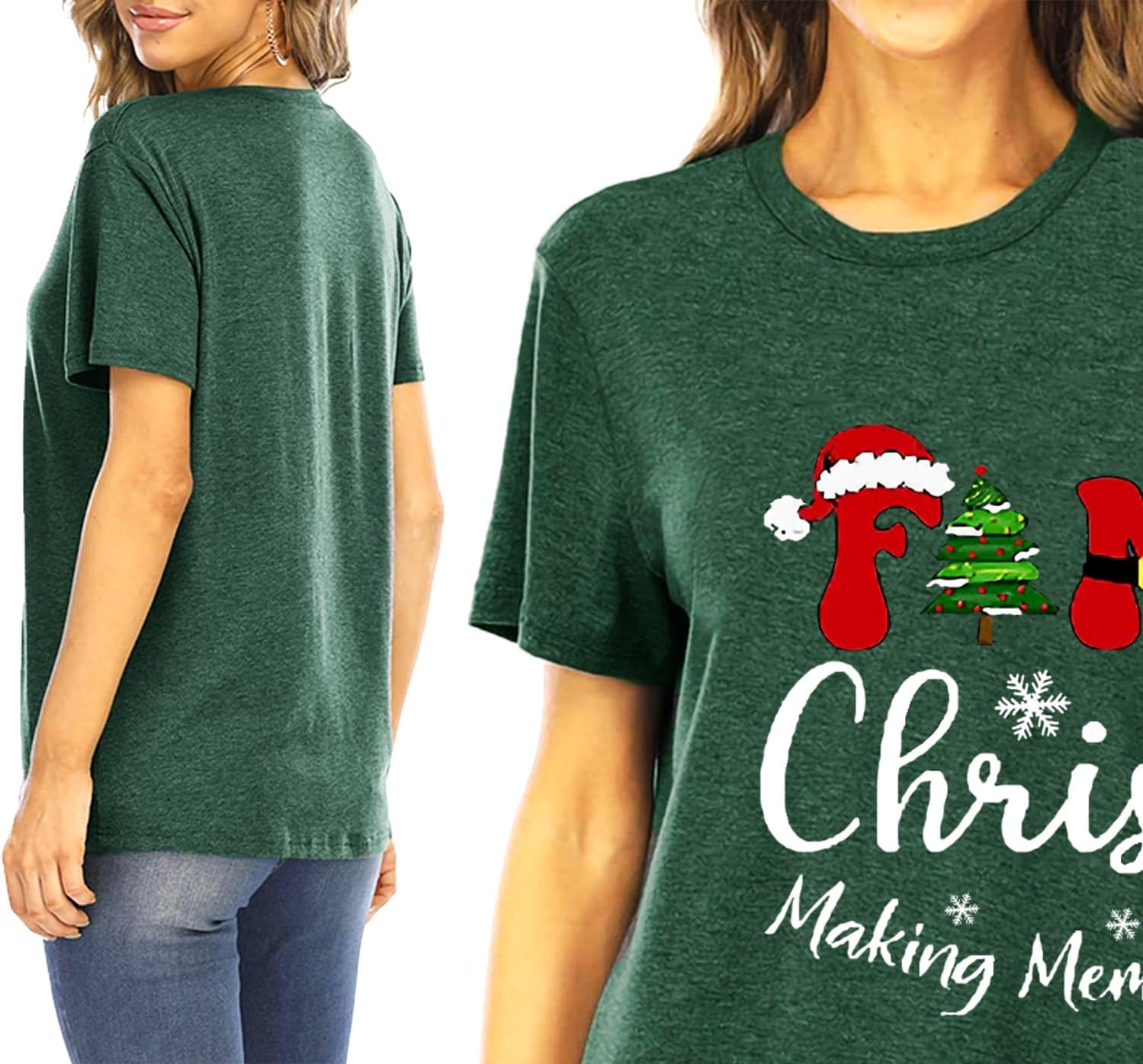 Snowflake Christmas Shirts Women Xmas Snowfall Snow GraphicTee Santa Family Winter Holiday Merry Christmas Tops - Image 6