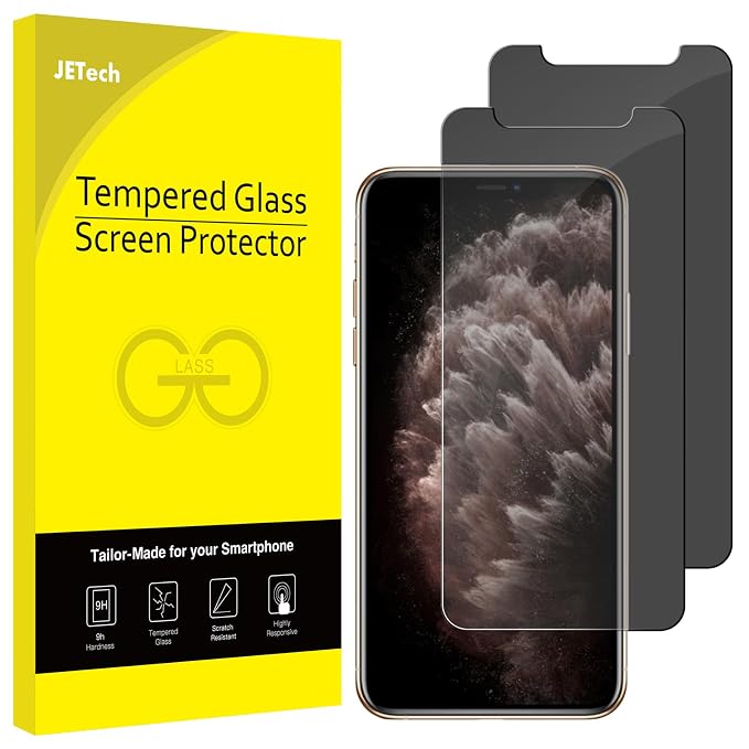 JETech Privacy Screen Protector Guard for iPhone 11 Pro/Xs/X, 2-Pack