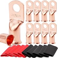 Vista 36 de TKDMR 6 terminales de batería de 4 AWG-3/8, terminales de alambre resistentes, terminales de anillo, extremos de cable de batería, terminales