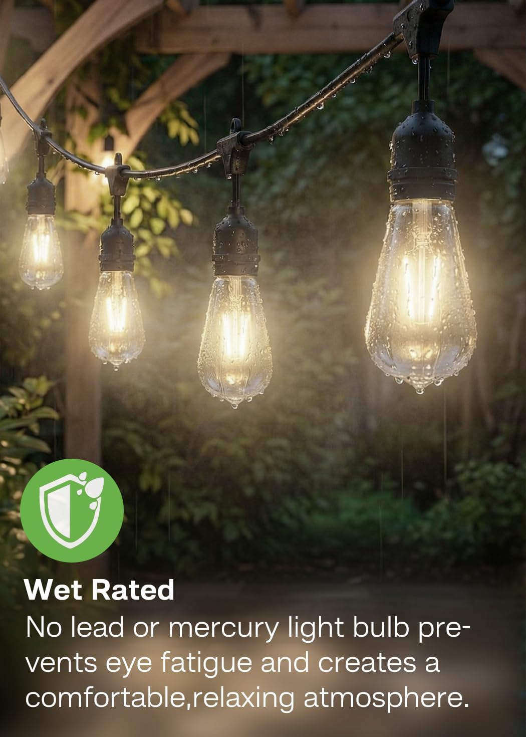 Dusk to Dawn Light Bulbs, 6W Equivalent 60W, Soft White 3000K, E26 Base, Light Sensing, ST58 Vintage Style, 600LM, Outdoor Edison Bulbs, Automatic Light Bulbs for Porch Patio Garage, 4 Pack