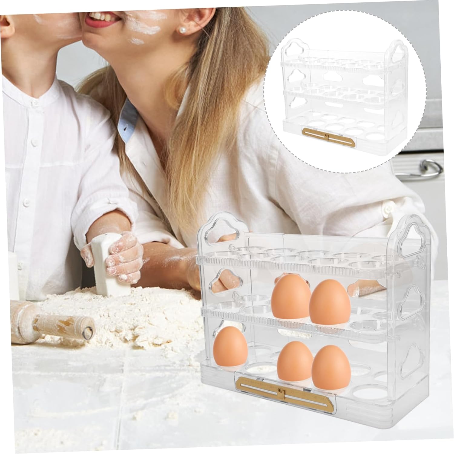 Refrigerator Egg Rack Egg Storage Container for Home Shop Versatile Fridge Holder Space Saving Design