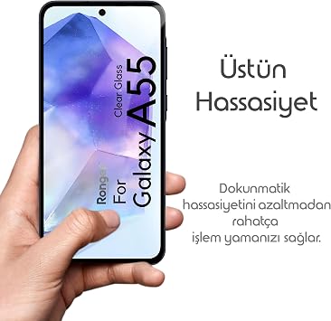 Screen Protector for Rongep Samsung Galaxy A55 9H Hardness Anti-Static Tempered Glass Premium Galaxy A55 Protection Covering Screen Against Scratches and Impact That Does Not Affect Image Quality and Touch