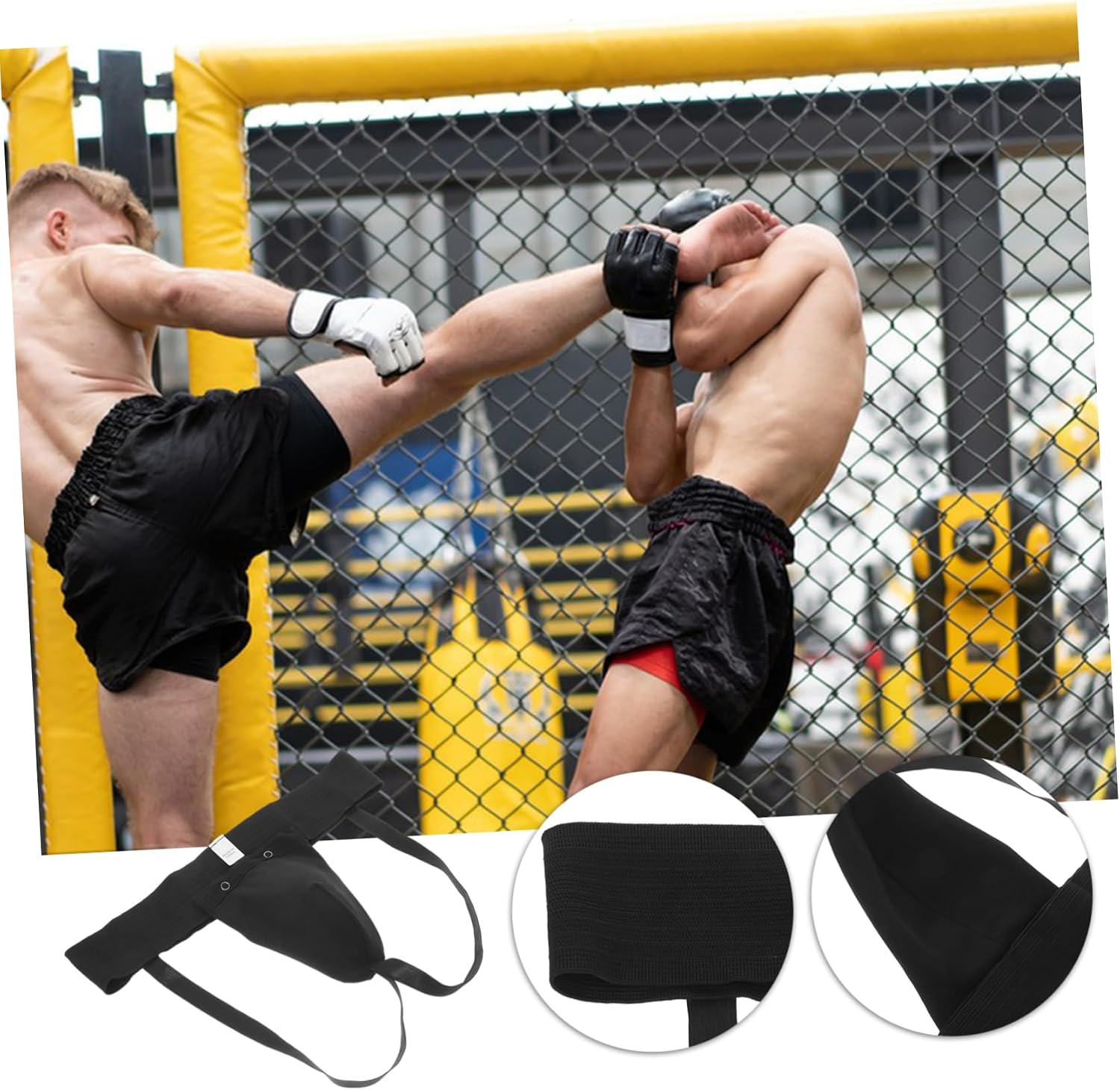 Breathable Groin Protector with Protective Cup for Men Comfortable Crotch Guard for Martial Arts Boxing Soccer Hockey Training Gear