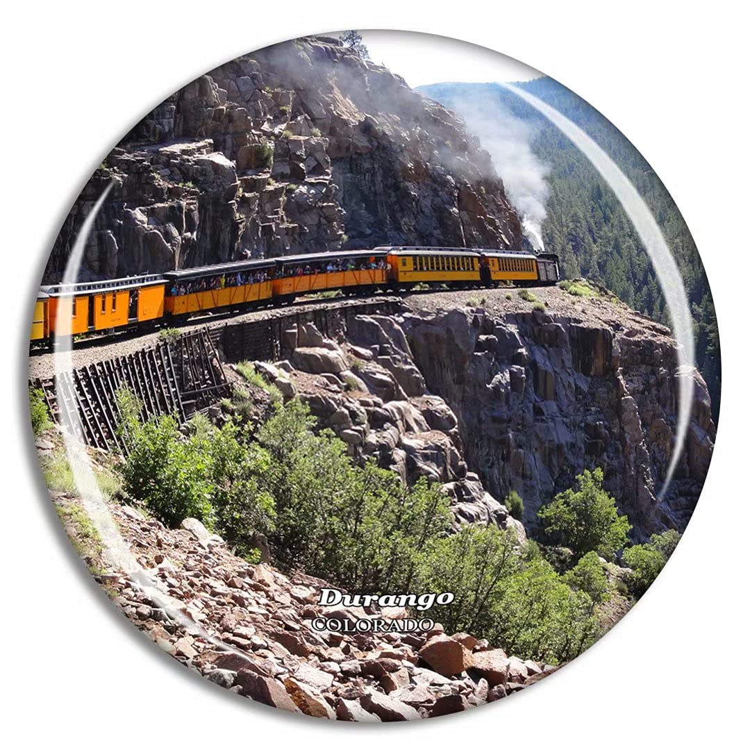 Durango Train Steam Locomotive Transportation Railway Colorado USA Fridge Magnet Travel Gift Souvenir Collection 3D Crystal Glass