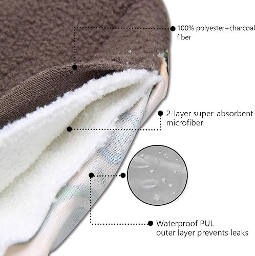 Miniatura 2 de Teamoy Juego de 10 protectores de tela, almohadillas sanitarias reutilizables con bolsa húmeda, almohadillas menstruales de tela lavable con capas