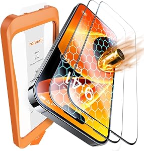 TORRAS for iPhone 16 Plus Screen Protector UNBREAK TOP 9H Glass (Ultra Shatter-Resistance) Screen Protector for iPhone 16 Plus [OneStep Install], Clear, 2 Pack