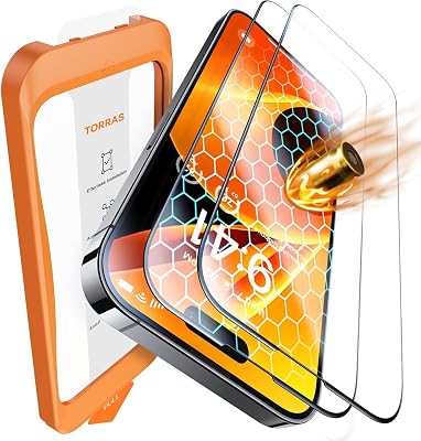 TORRAS for iPhone 16 Plus Screen Protector UNBREAK TOP 9H Glass (Ultra Shatter-Resistance) Screen Protector for iPhone 16 Plus [OneStep Install], Clear, 2 Pack