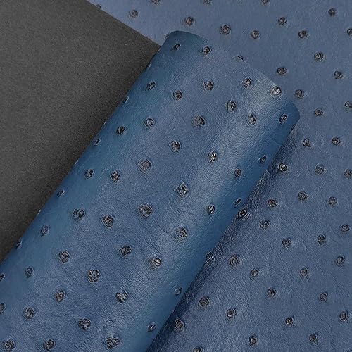 Miniatura 3 de Rollo de vinilo de piel sintética de avestruz de 12 x 53 pulgadas, tela sintética con textura sólida para manualidades, llaveros de cuero,