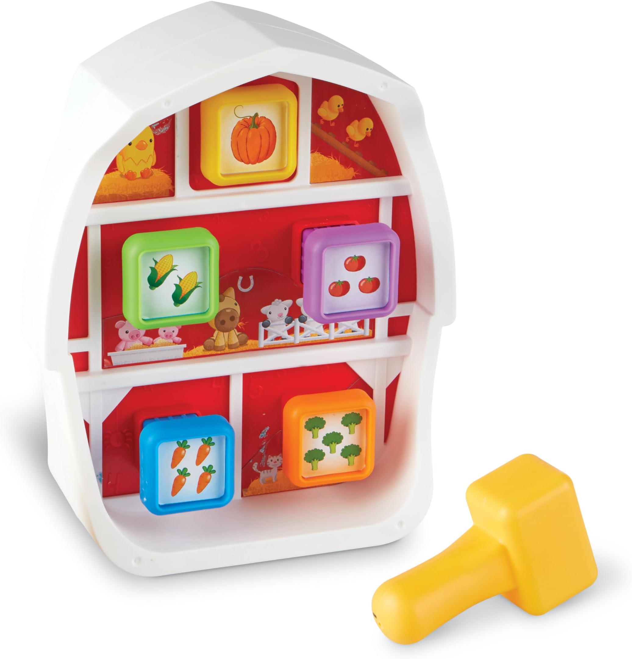 Barnyard Pounding Bench, Farm Animals for Kids, Fine Motor Skills, Montessori Toys, Hammer Toy , Ages 18 Months+, 3 Pieces