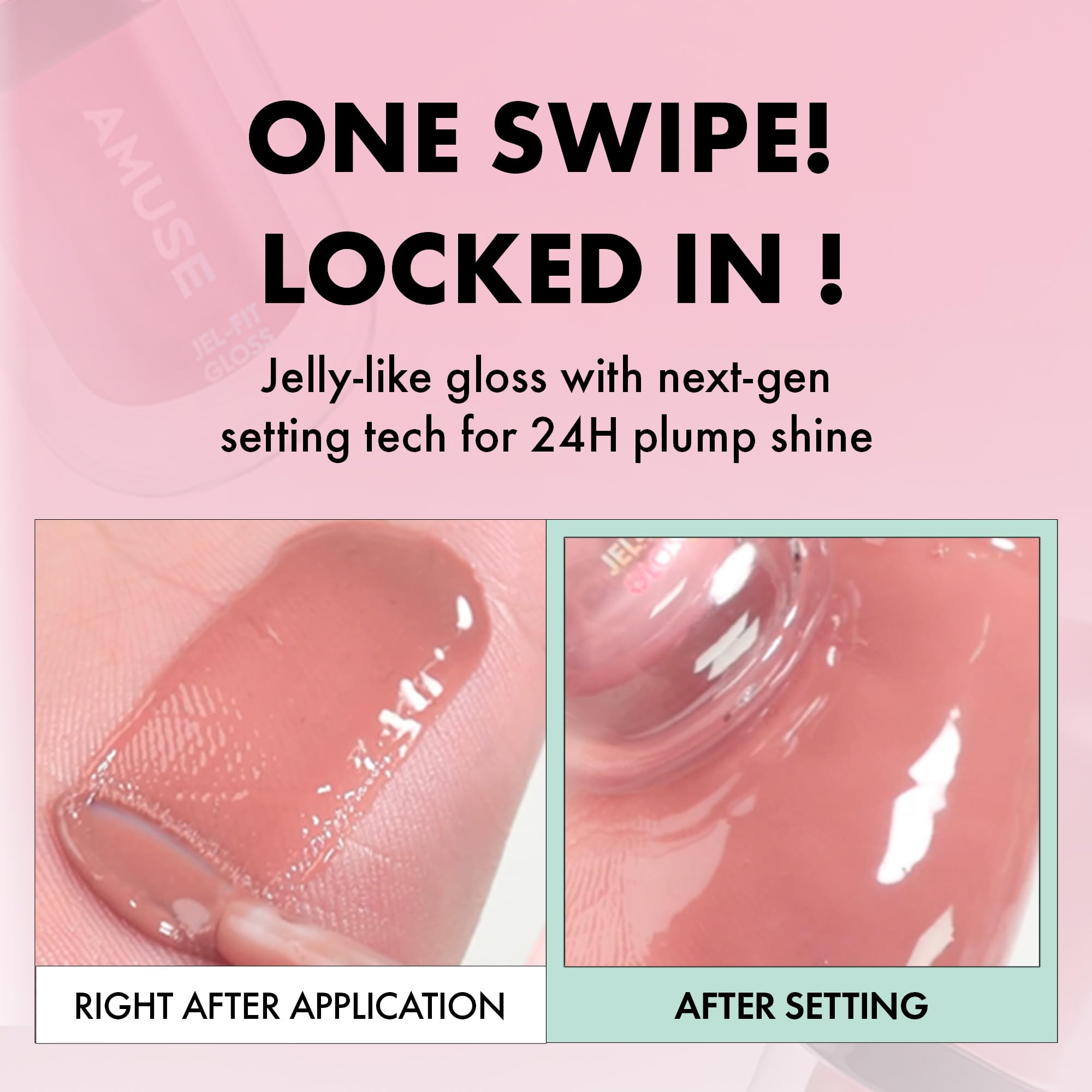 Amuse SEOUL Jel-Fit Tinted Lip Gloss (CAFFEINE CHERRY) - Ultra Shine Plumping Lip Stain, Hydrating Volumizing Lip Tint, Non-Sticky, Long Lasting Glossy Finish, Vegan, K-Beauty Makeup | High Shine, Buildable Color — view 6