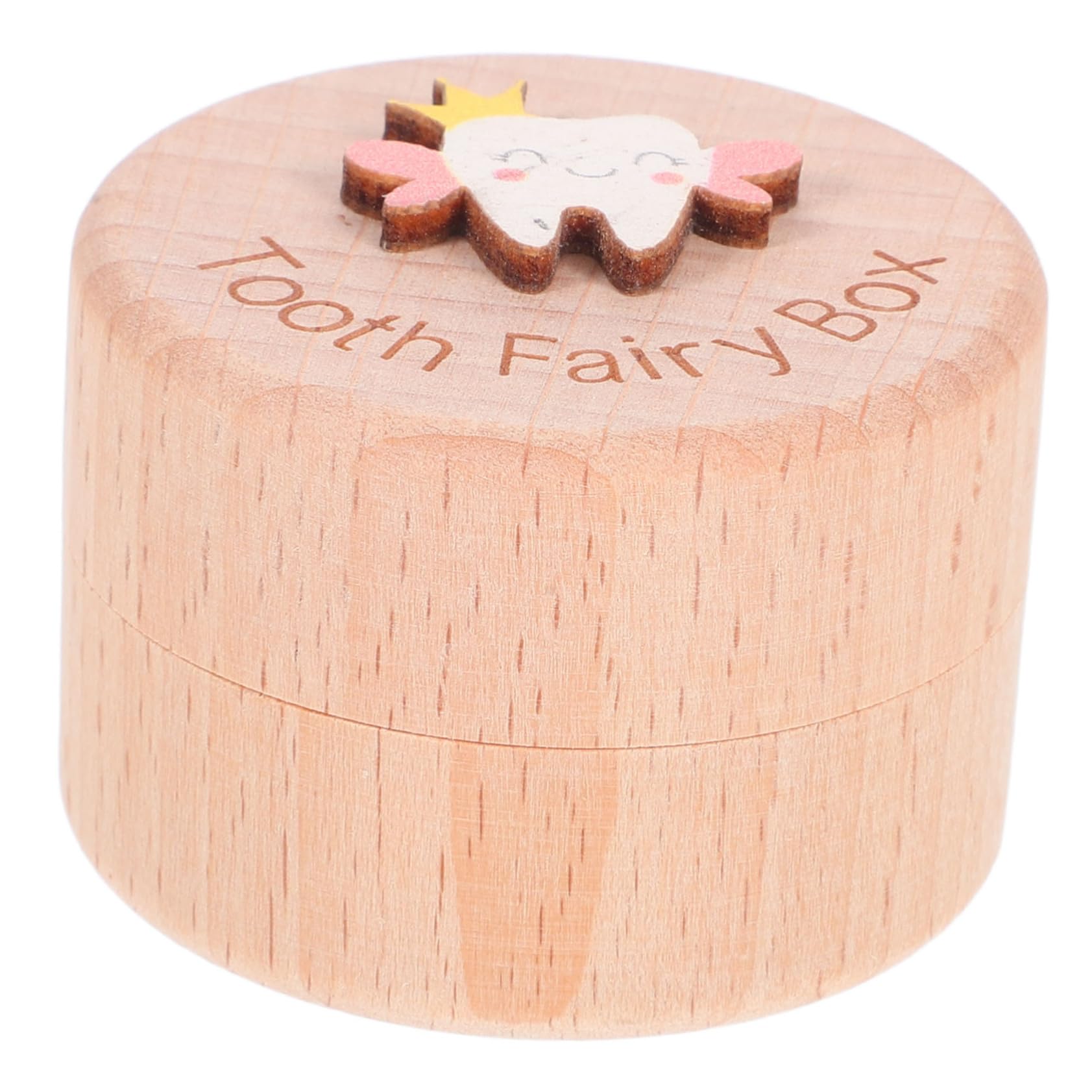 HOODANCOS Tooth Keepsake Box for Cute Carved Wooden Tooth Storage Container for Boys Dustproof Design for Lost Teeth Hair Collection