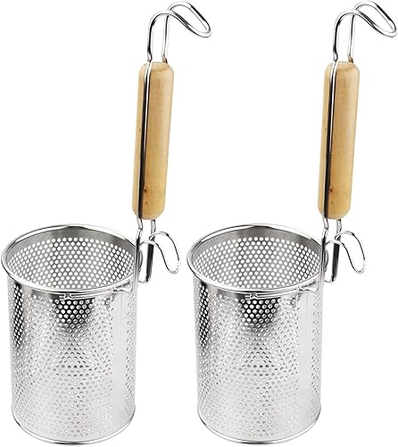 MyLifeUNIT Colador de Pasta, Paquete de 2 Coladores de Araña de Malla de Acero Inoxidable para Pasta, Fideos, Dumplings (4.54"D x 6.1"H)