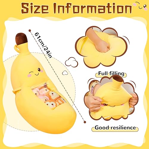 Miniatura 2 de Linda almohada de peluche de plátano, juguete kawaii de plátano, aguacate, zanahoria, extraíble, esponjoso, regalos creativos, pata de gato,