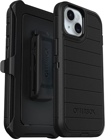 OtterBox iPhone 15, iPhone 14, and iPhone 13 Defender Series Pro Case - Black, screenless, Rugged & Durable, with Port Protection, Includes Holster Clip Kickstand