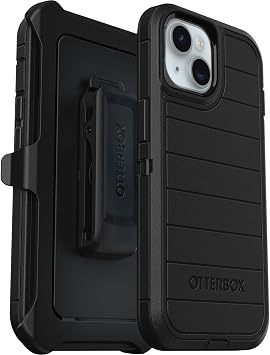 OtterBox iPhone 15, iPhone 14, and iPhone 13 Defender Series Pro Case - Black, screenless, Rugged & Durable, with Port Protection, Includes Holster Clip Kickstand