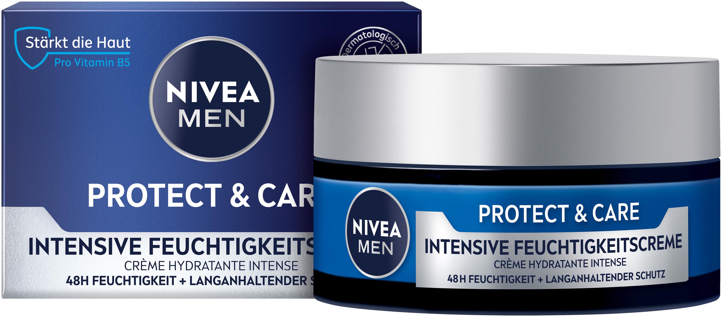 NIVEA MENProtect & Care Intensive Moisturising Cream, Soothing Face Care for Men, 48-Hour Moisturising Face Cream with Aloe Vera and Pro Vitamin B5 (50 ml)