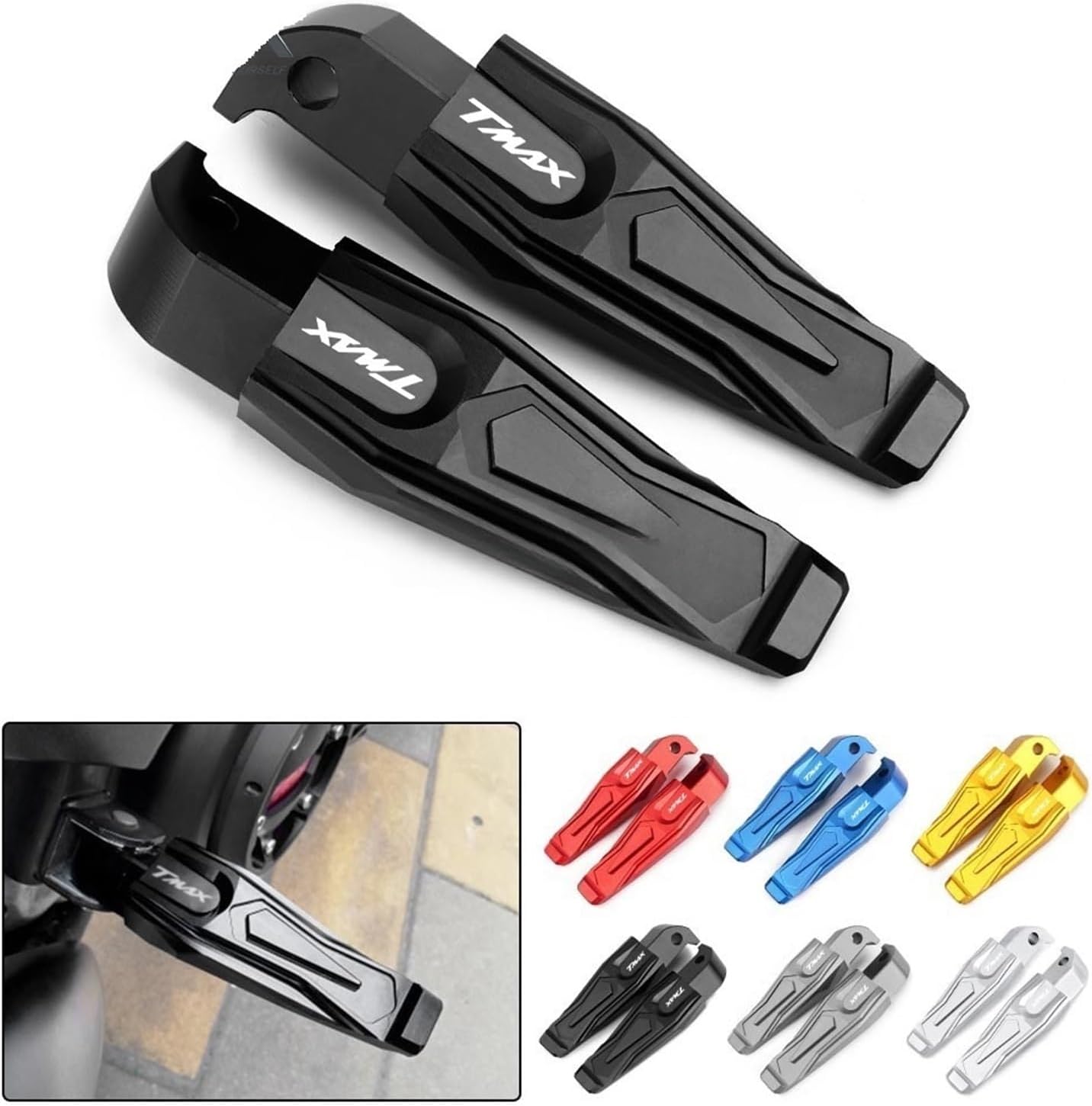 Foot Pegs Pedals for Yam&aha TMAX 530 TMAX 500 T-MAX 530 500 TMAX-530 SX DX Motorcycle CNC Aluminum Rear Passanger Foot Peg Footrests