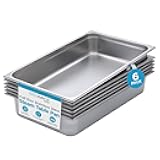 Stainless Steel Steam Table Pan - Hotel, Restaurant & Catering Supplies - 24 Gauge Steel, 14 qt Capacity - Meal Prep, Cooking, & Food Storage Container - 4