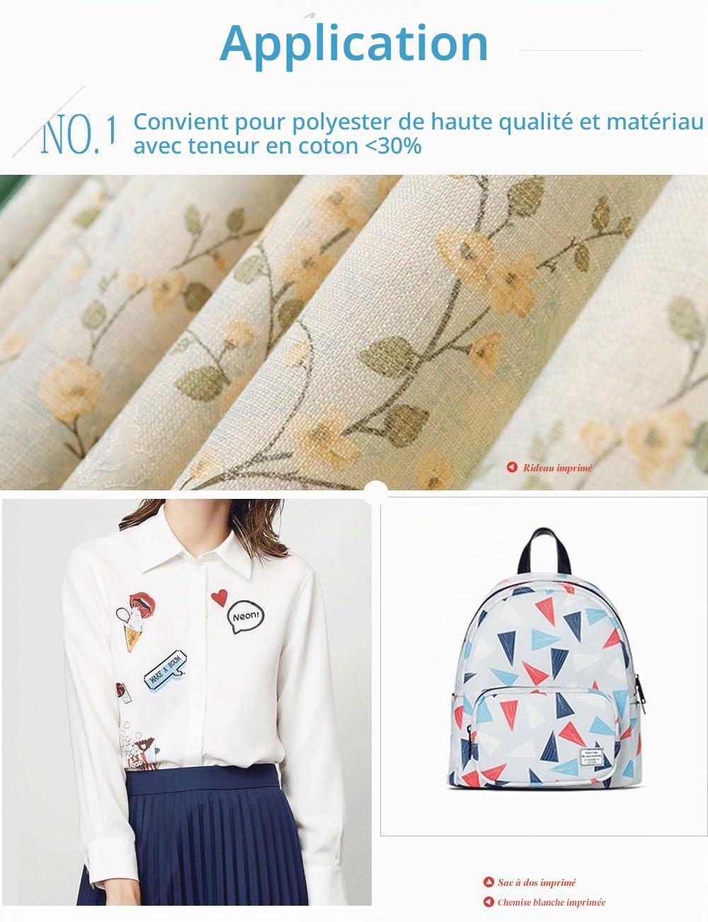 A-SUB Papier de sublimation A4, 210x297 mm, 500 feuilles, 125 g/m², compatible avec les imprimantes à sublimation EPSON, SAWGRASS, RICOH, Brother