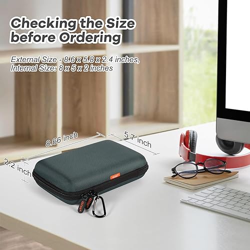Miniatura 2 de Funda rígida a prueba de golpes, organizador electrónico grande para disco duro externo, banco de energía, cargador, batería, GPS, teléfono celular,