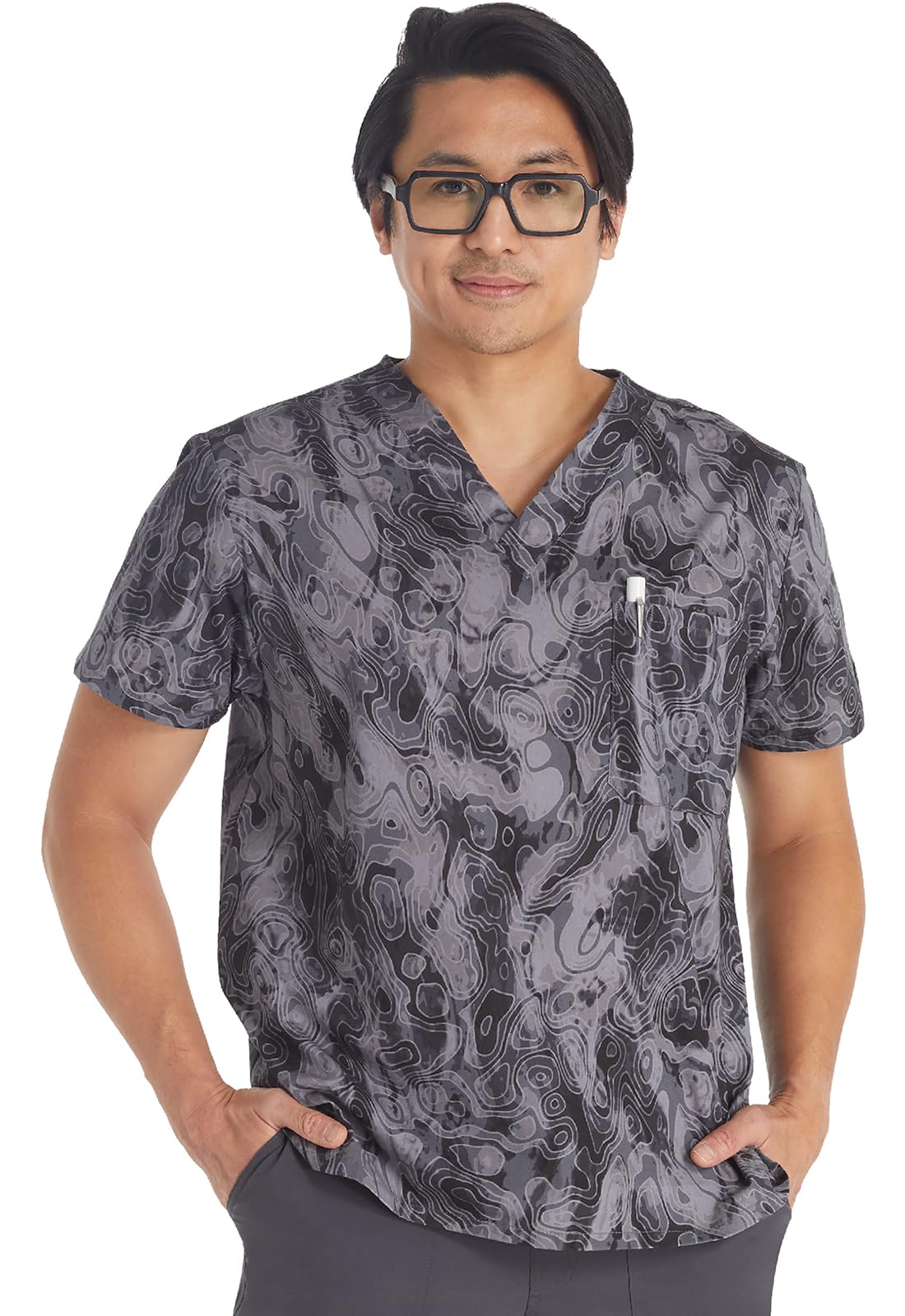 Dickies EDS Signature Scrubs for Women and Scrubs for Men, Unisex One Pocket V-Neck Top in Soft Brushed Poplin 83706