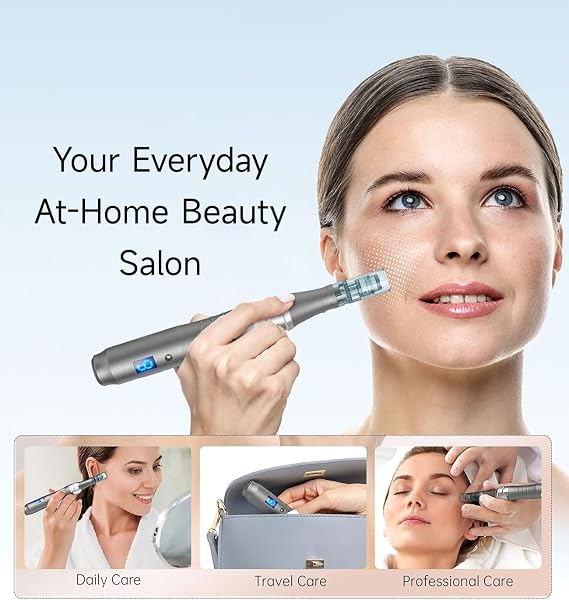Microneedling Pen, Adjustable Speed and Depth Derma Roller Pen for Face and Body, Reduces Wrinkles and Scars, Improves Skin Texture Anti Aging Stretch Marks Skincare Tool At Home Use - 5