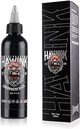HAWINK Tinta negra del tatuaje 4oz (4.1 fl oz) del pigmento amistoso suministros concentrado negro ti203-120-002
