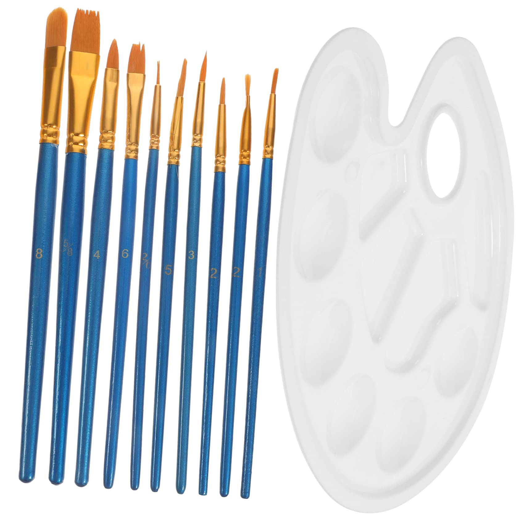 NUOBESTY 5ensembles Set De Pinceaux Aquarelle Et Palette Multi-Fonctions pour Peinture avec Poignées Ergonomiques pour Adultes
