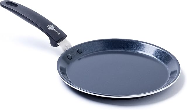 GreenPan Essentials Healthy Ceramic Non-Stick 28 cm Pancake Pan, PFAS Free, Induction,Black