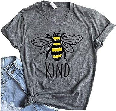 Be Kind T-Shirt Women Cute Bee Graphic 