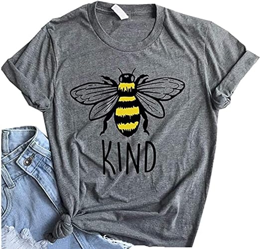 SurBepo Women Be Kind T-Shirt Funny Inspirational Print Shirt Cute Summer Short Sleeve Graphic Tee Tops