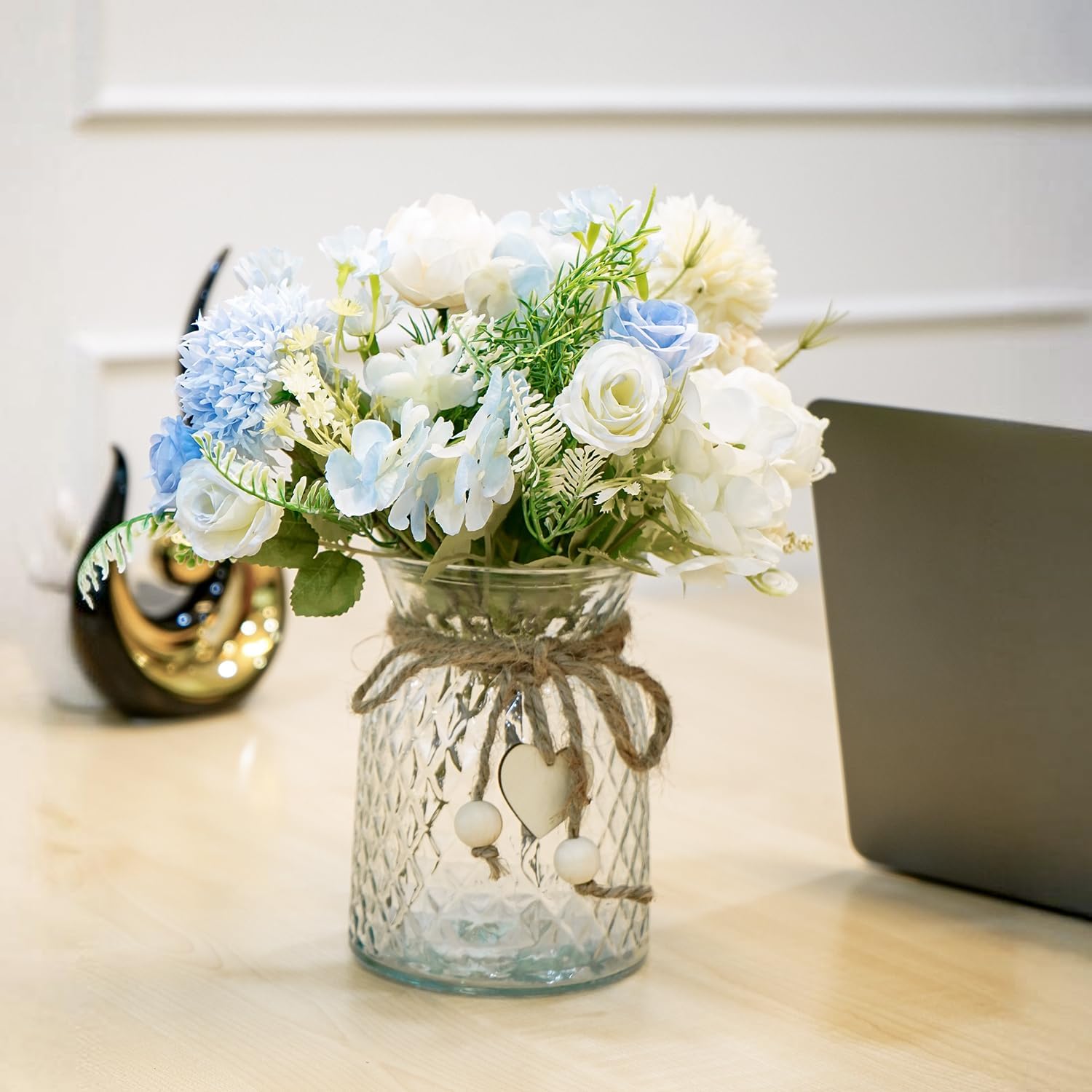 Ekhasa Glass Vase Flower Pot for Home Decoration | Center Table Decorative Items | Thickened Transparent Glass Vase for Flowers. Bookshelf, Dinner Table, Office Desk & Premium Gift